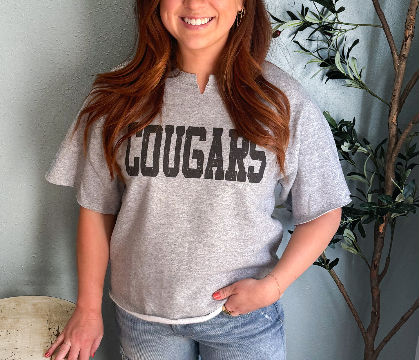 COUGARS Cut Sweatshirt Tee