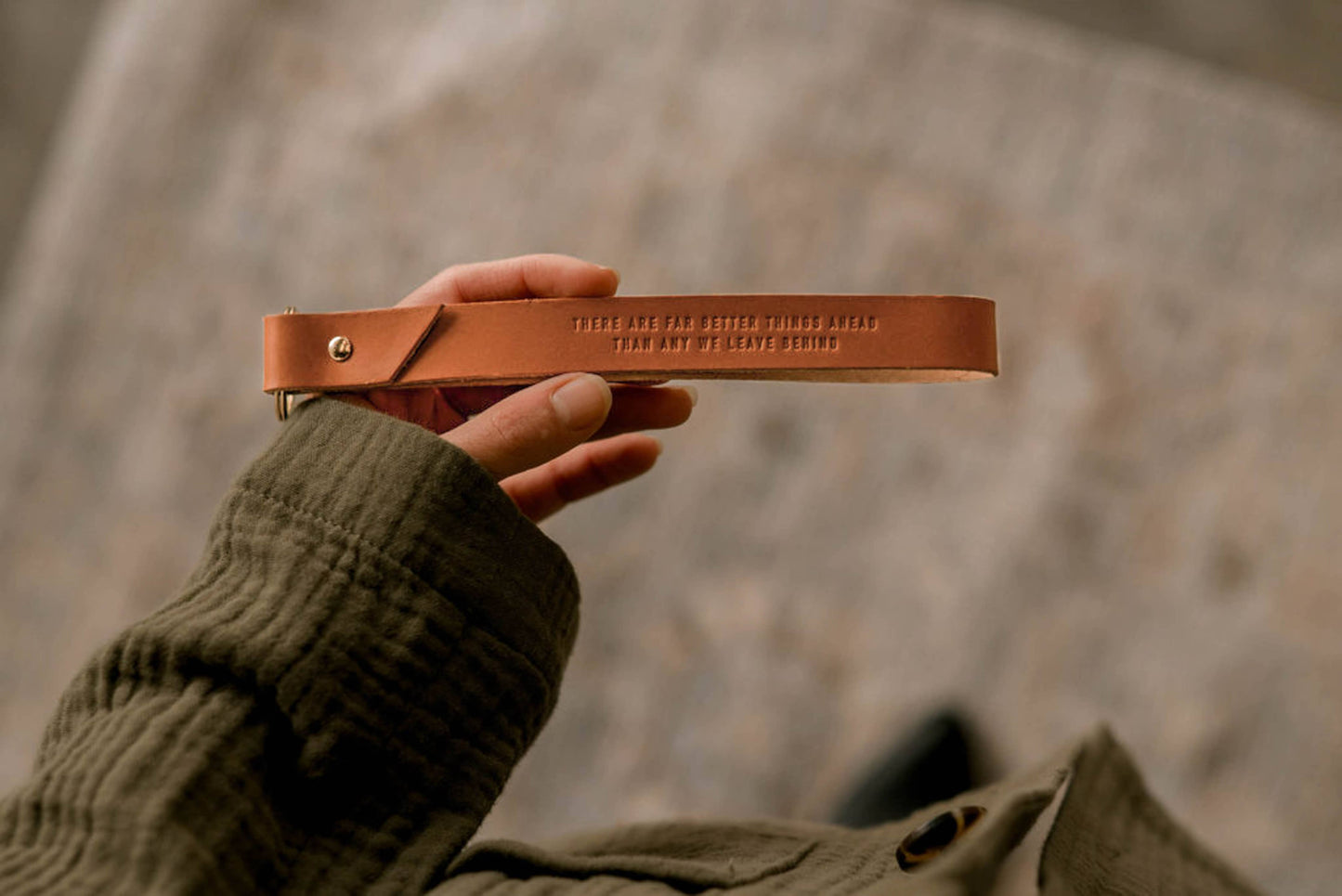 Genuine Leather Better Things Ahead Wristlet, Christian Keychain