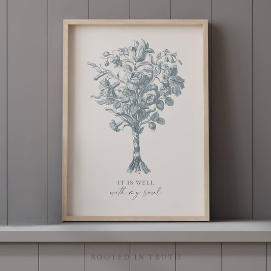 It Is Well With My Soul Hymn Wall Art Print Christian Decor: 5x7