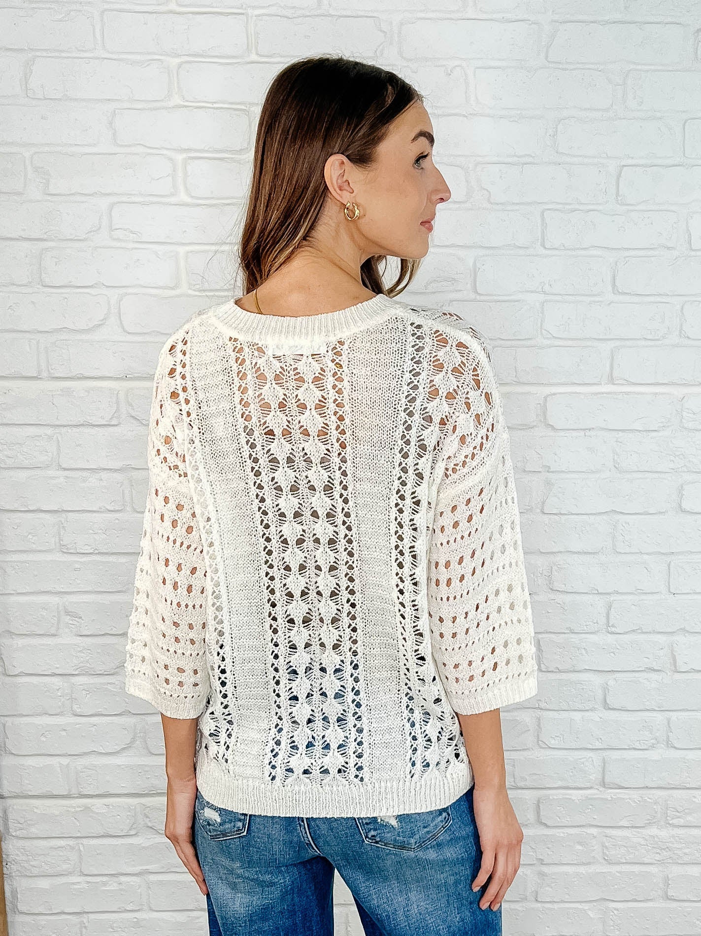 Hallow Laugh Open Knit Top