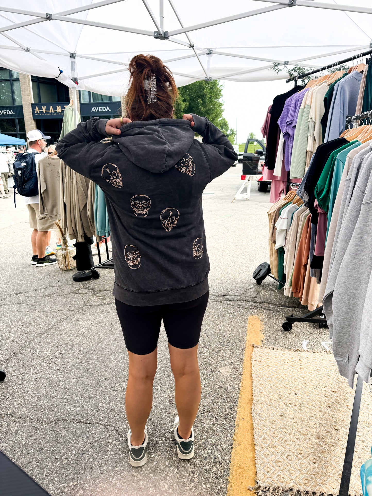 Skele Skeleton Vintage Black Hoodie