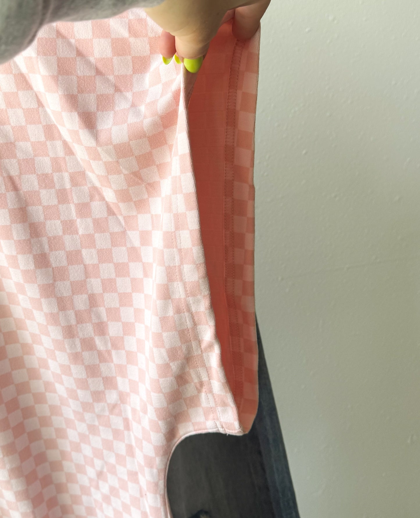 Check Me Out, Checkered Short-Sleeve Top