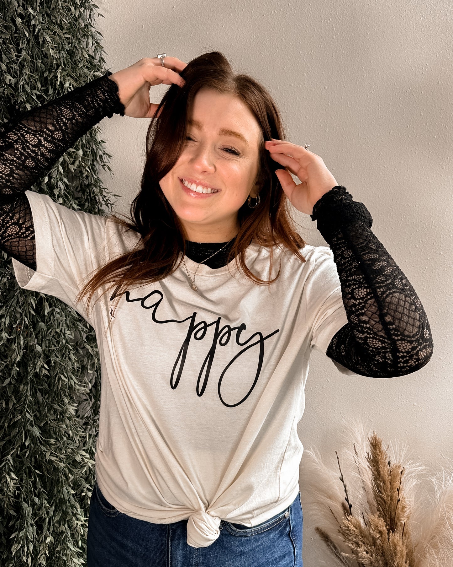 Black and Hazel Lace Layering Crop Top