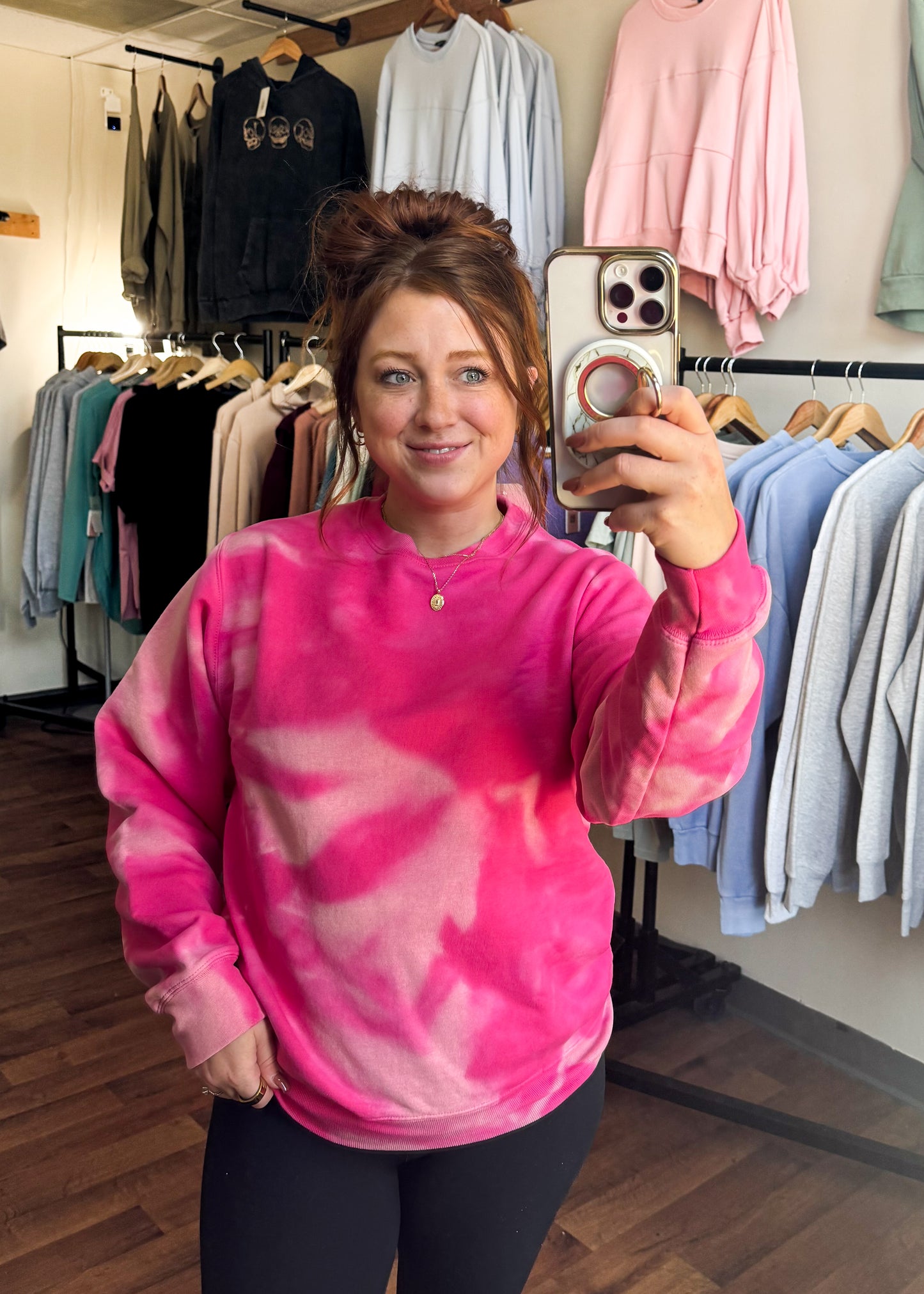 Basic Acid Washed Sweatshirt Crewneck