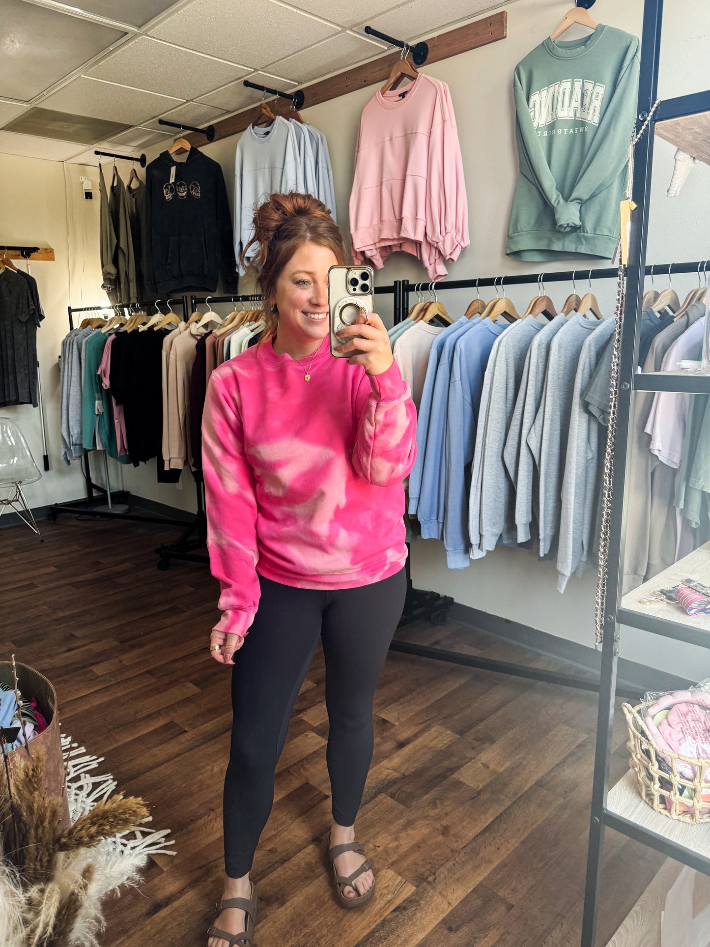 Basic Acid Washed Sweatshirt Crewneck