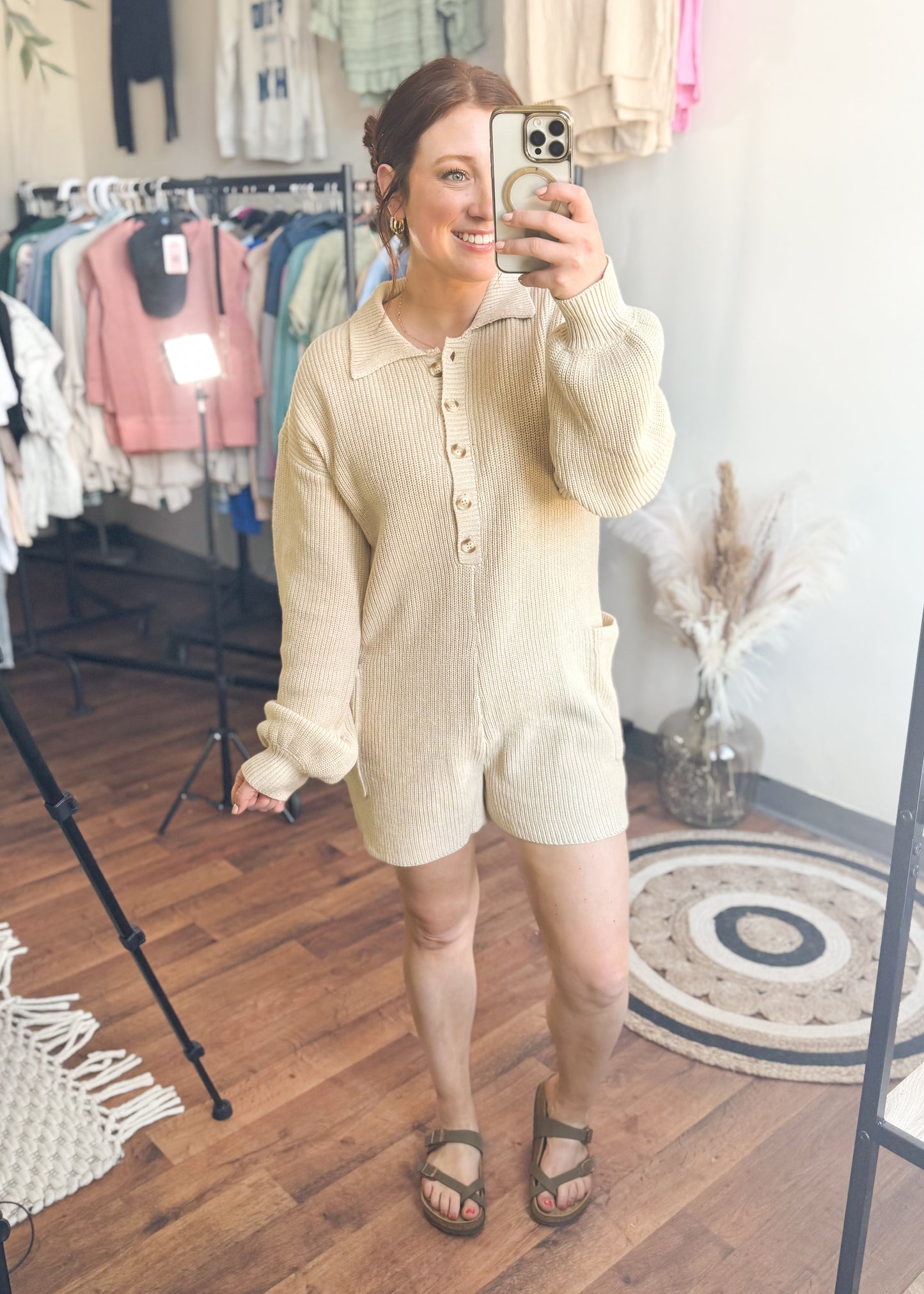 Clean Girl Sweater Romper, Medium,  Black or Cream