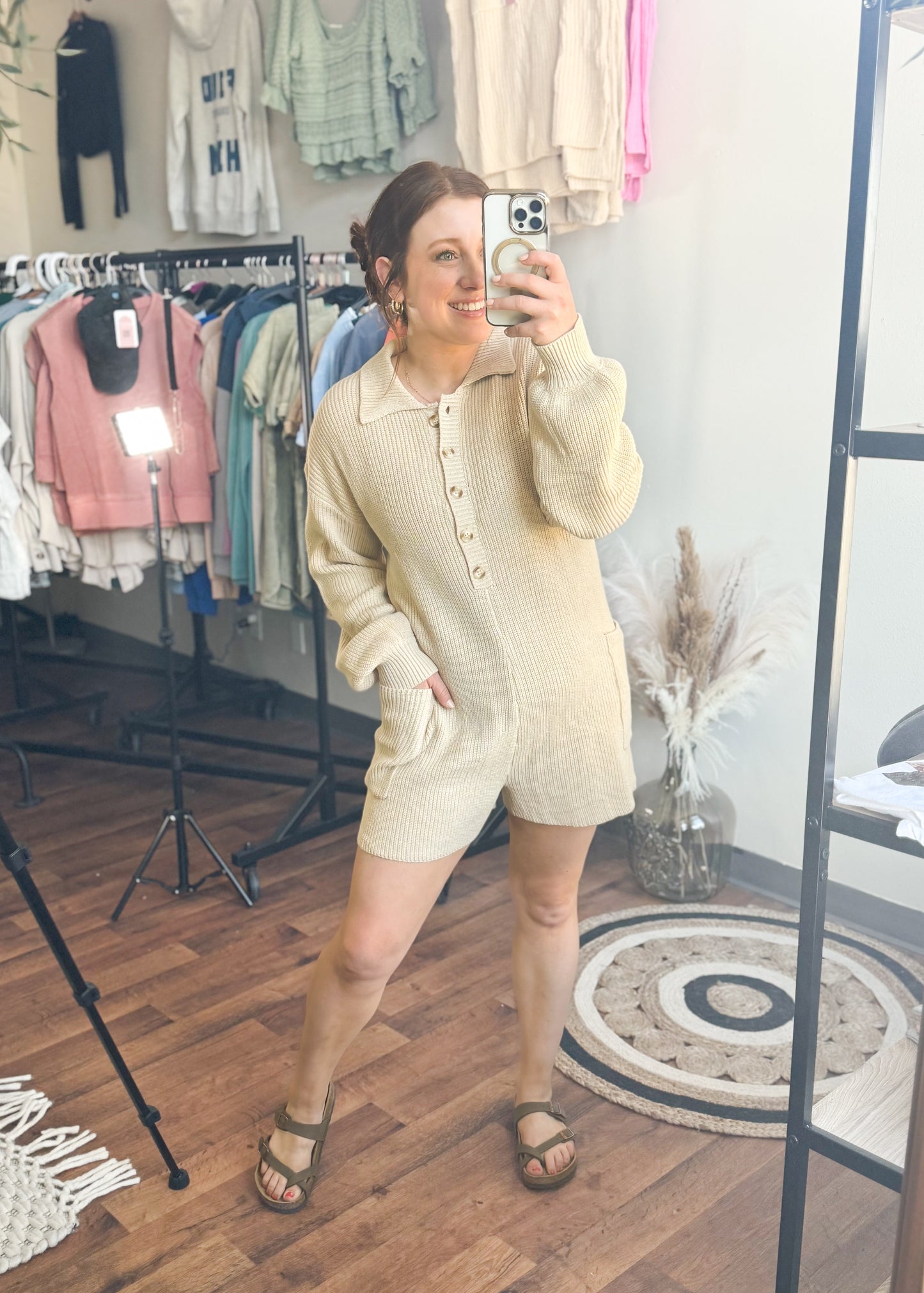 Clean Girl Sweater Romper, Medium,  Black or Cream