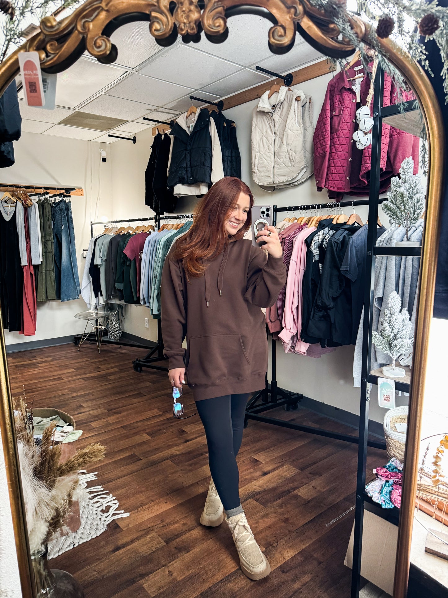 Long Espresso Hoodie Sweatshirt, Medium