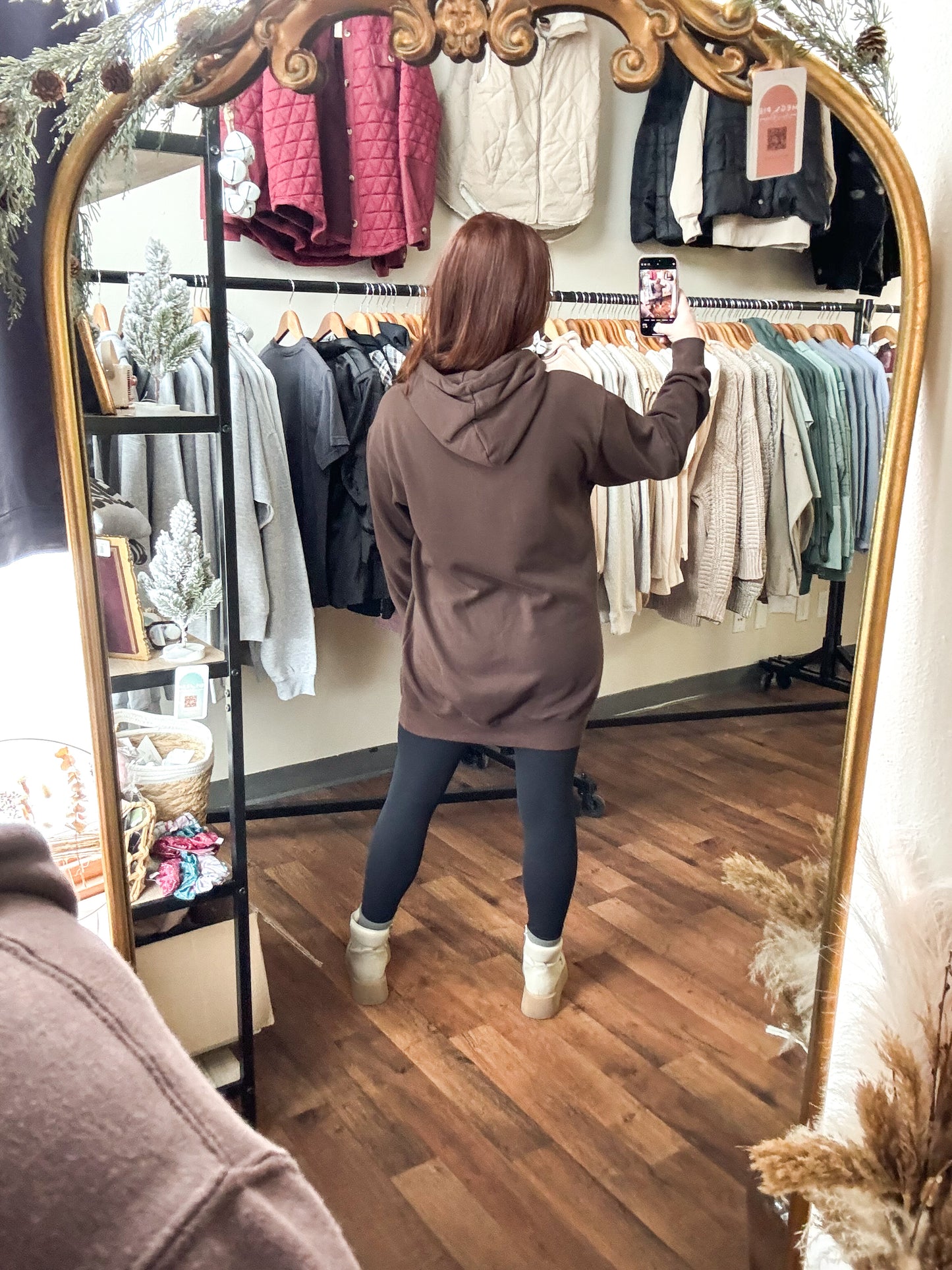 Long Espresso Hoodie Sweatshirt, Medium