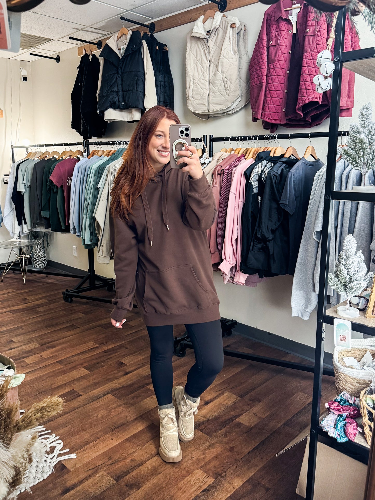 Long Espresso Hoodie Sweatshirt, Medium