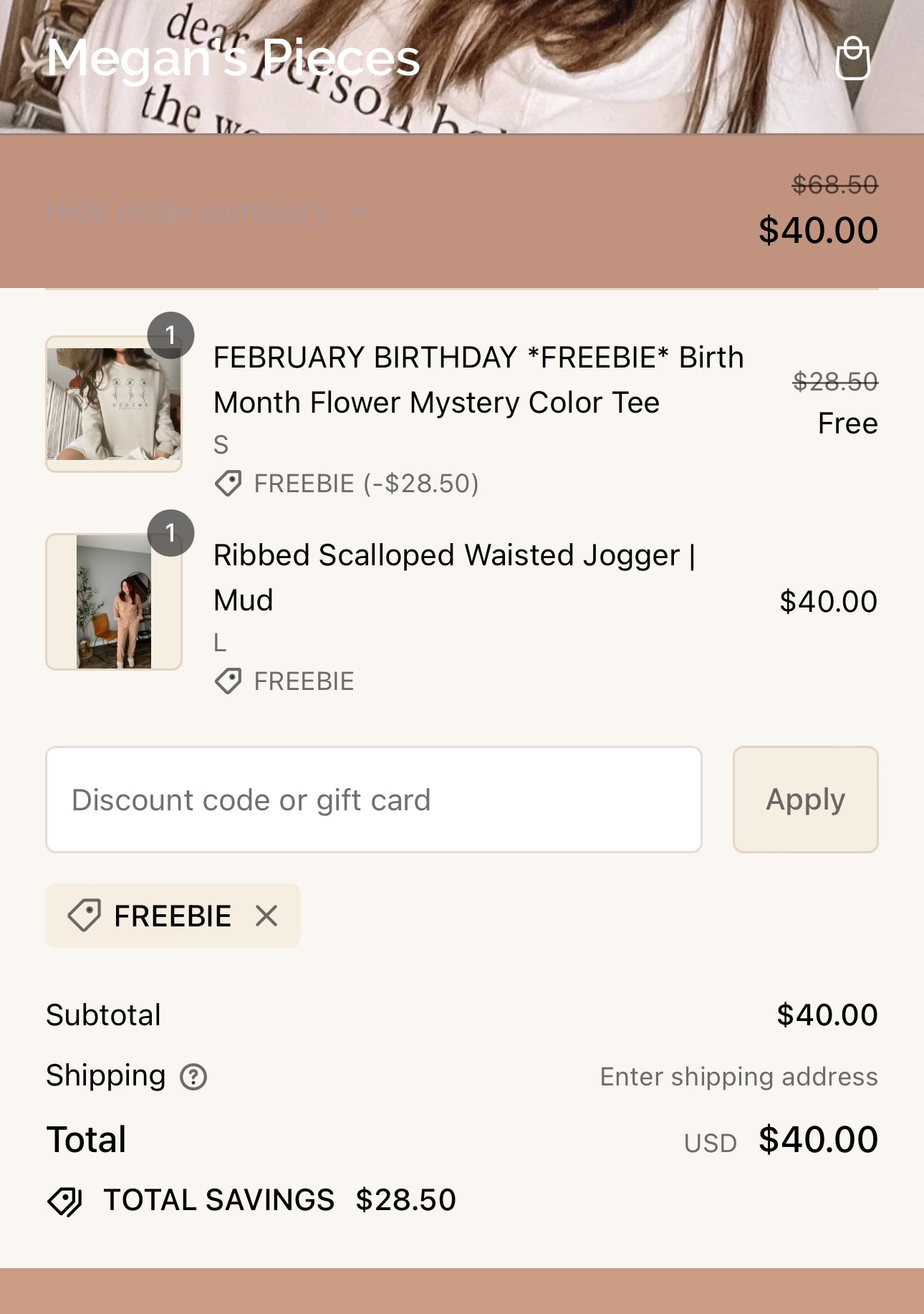 SEPTEMBER BIRTHDAY FREEBIE, Mystery Tee