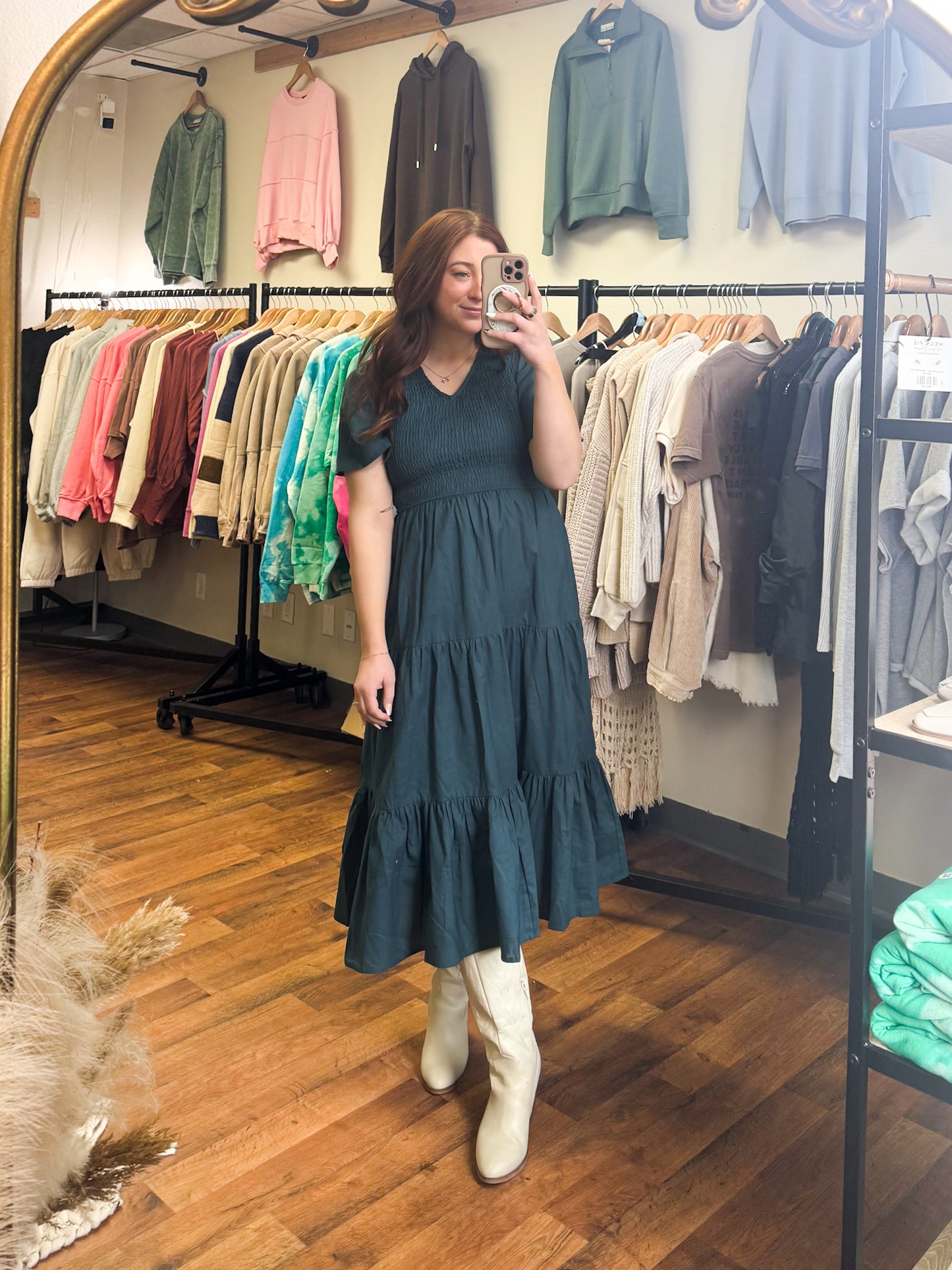 Natural Tayla Linen/Cotton Dress in Indigo Blue