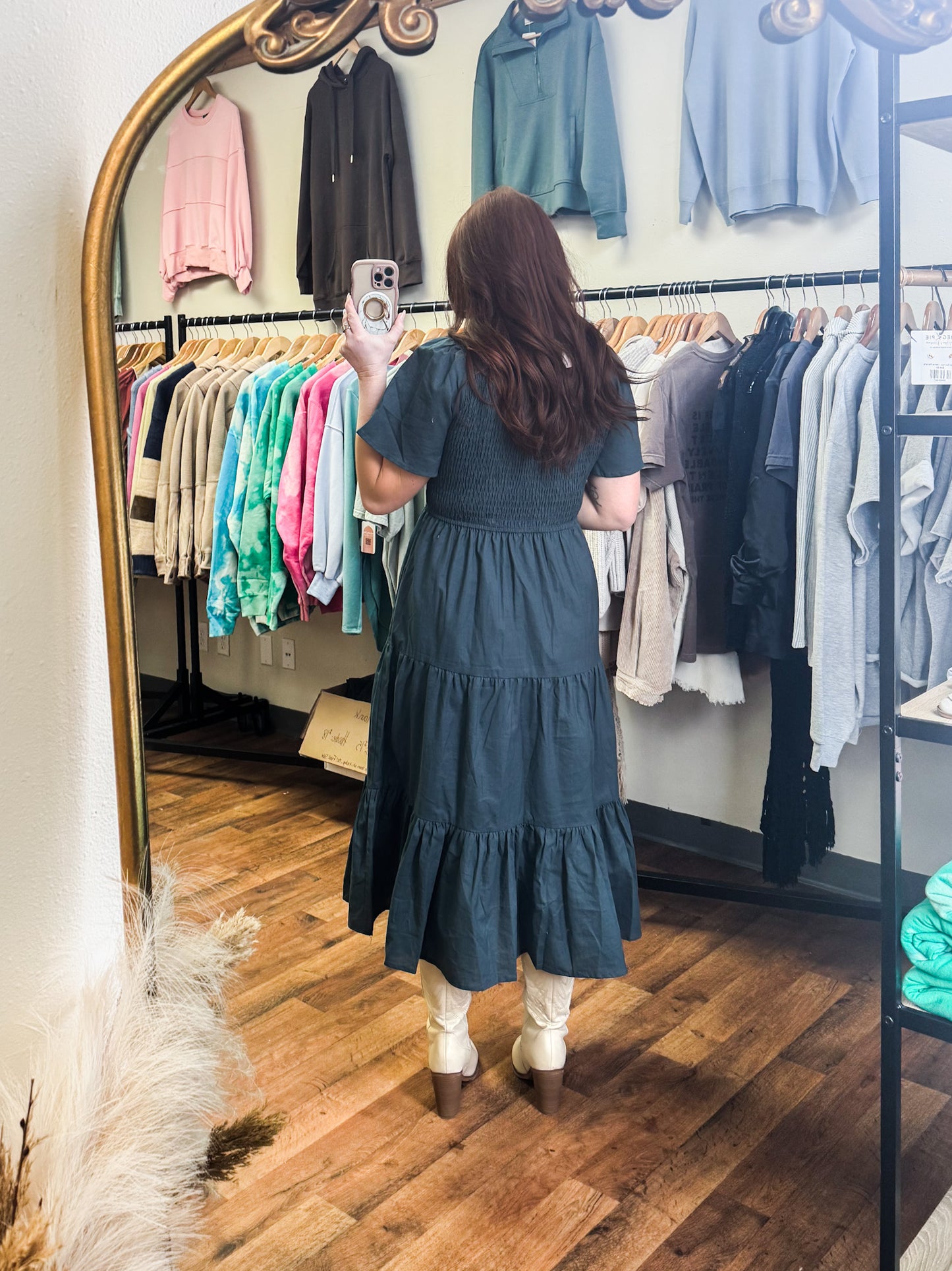 Natural Tayla Linen/Cotton Dress in Indigo Blue
