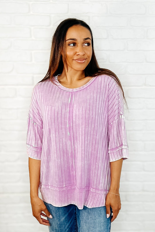 Loosely Speaking Oversized Basic Top in Mauve