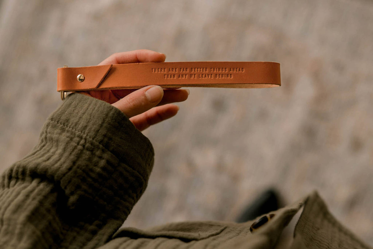 Genuine Leather Better Things Ahead Wristlet, Christian Keychain