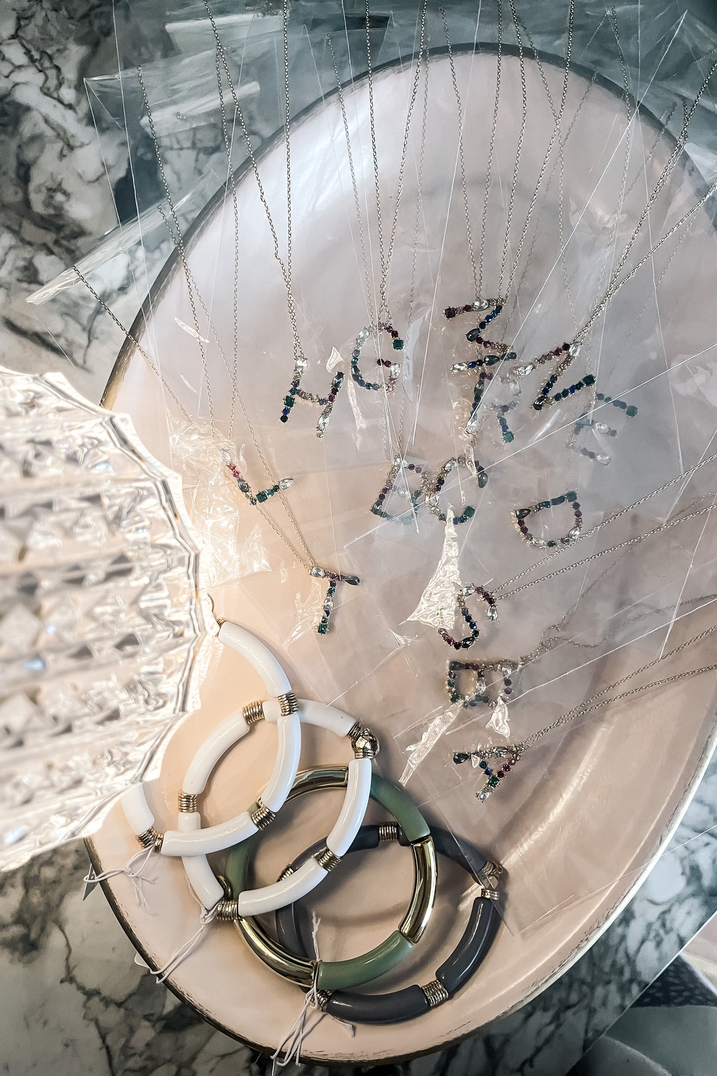 Lively Initial Gold Staple Necklace