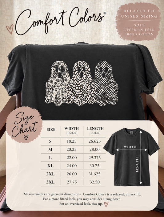 Patterned Ghost Comfort Colors Tee