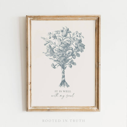 It Is Well With My Soul Hymn Wall Art Print Christian Decor: 5x7