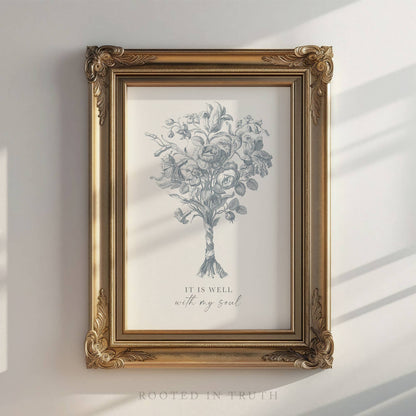 It Is Well With My Soul Hymn Wall Art Print Christian Decor: 5x7