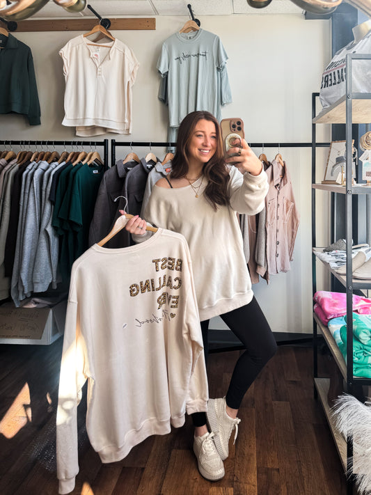 Motherhood, Best Calling Ever.- Eco Crewneck, softest of softs | Sweet Cream Heather