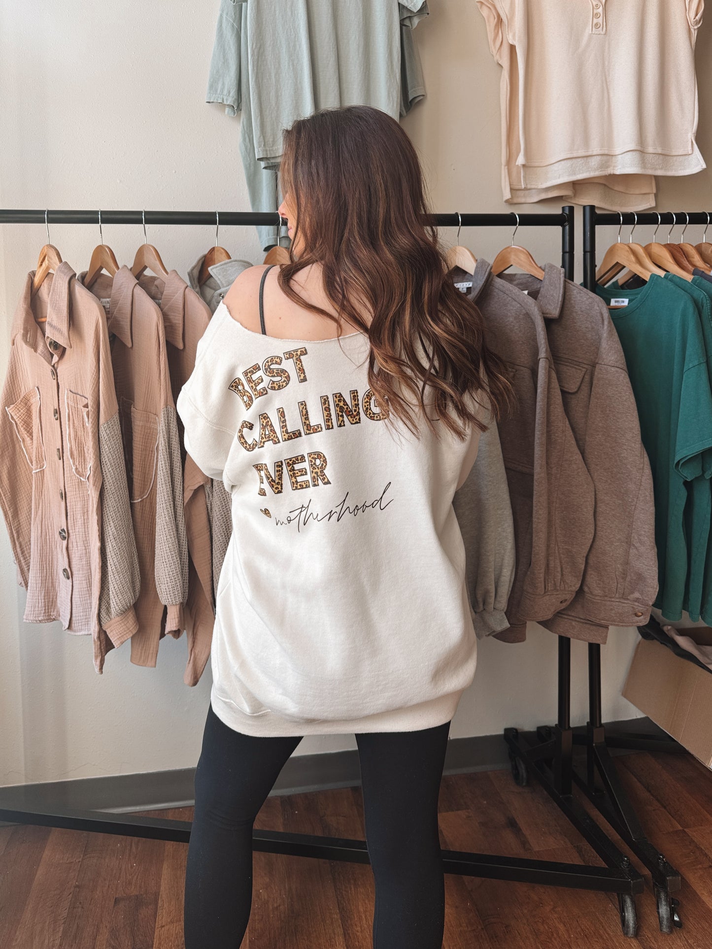 Motherhood, Best Calling Ever.- Eco Crewneck, softest of softs | Sweet Cream Heather