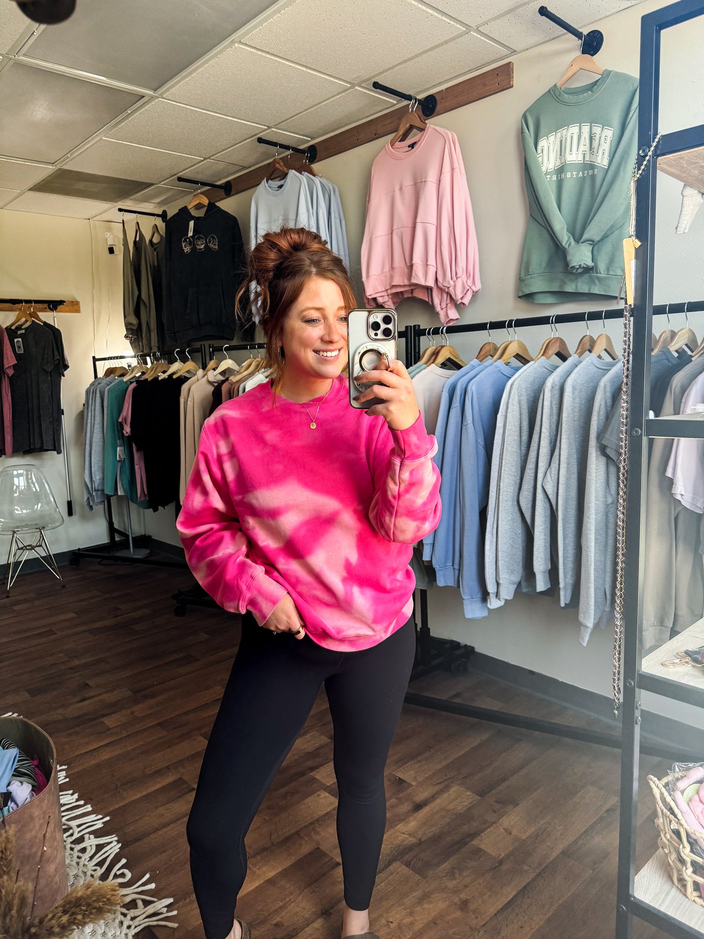 Basic Acid Washed Sweatshirt Crewneck