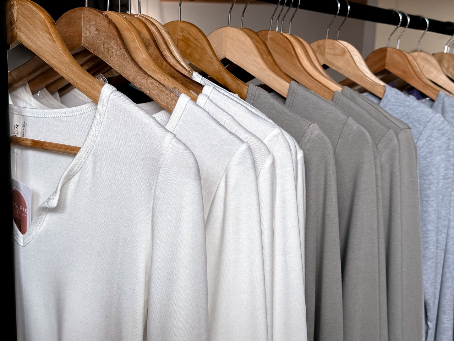 Ultra Soft, Notched Neckline Layering Basic Longsleeve