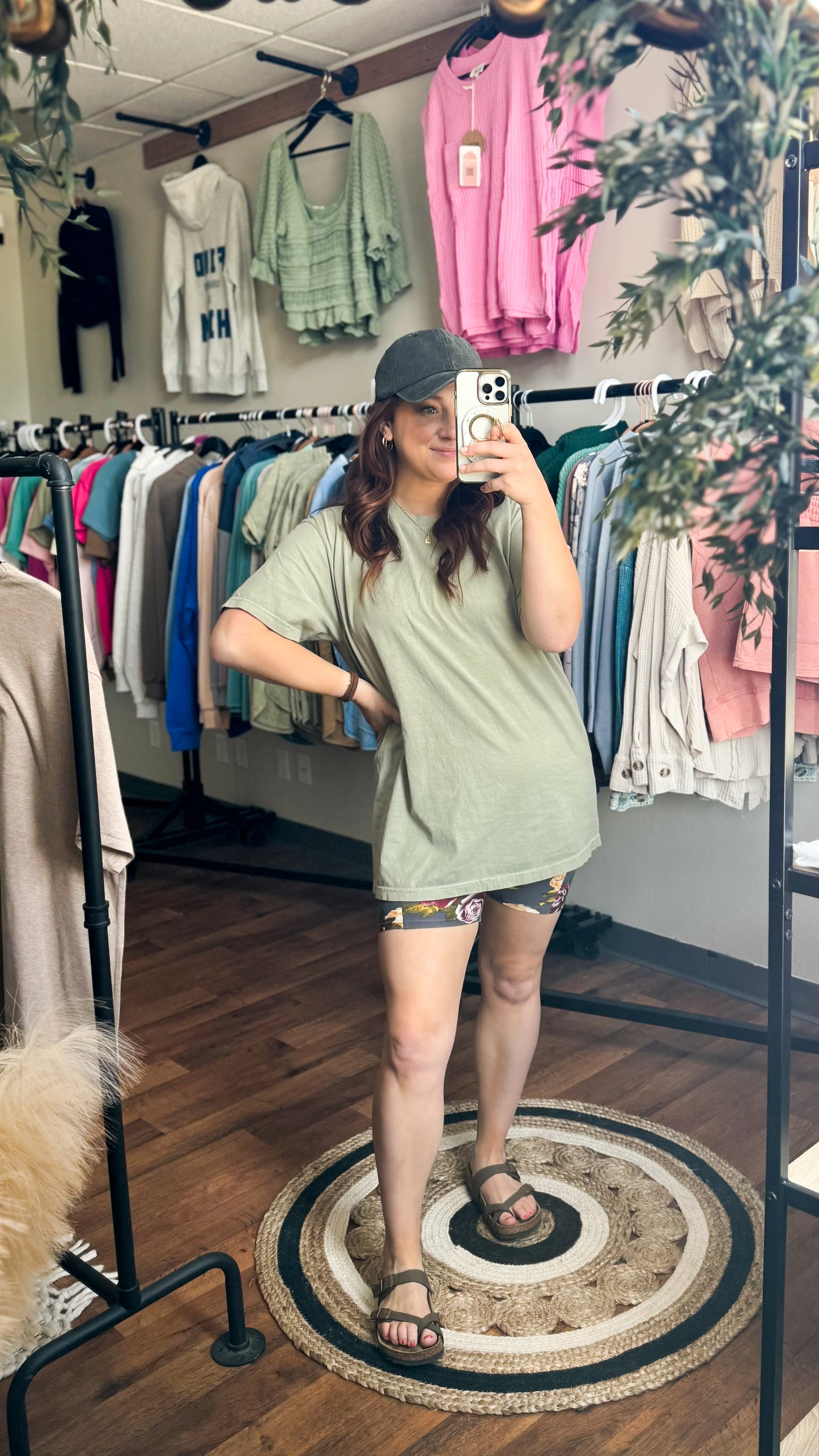 Floral Biker Shorts - POCKETS (S-CURVY)