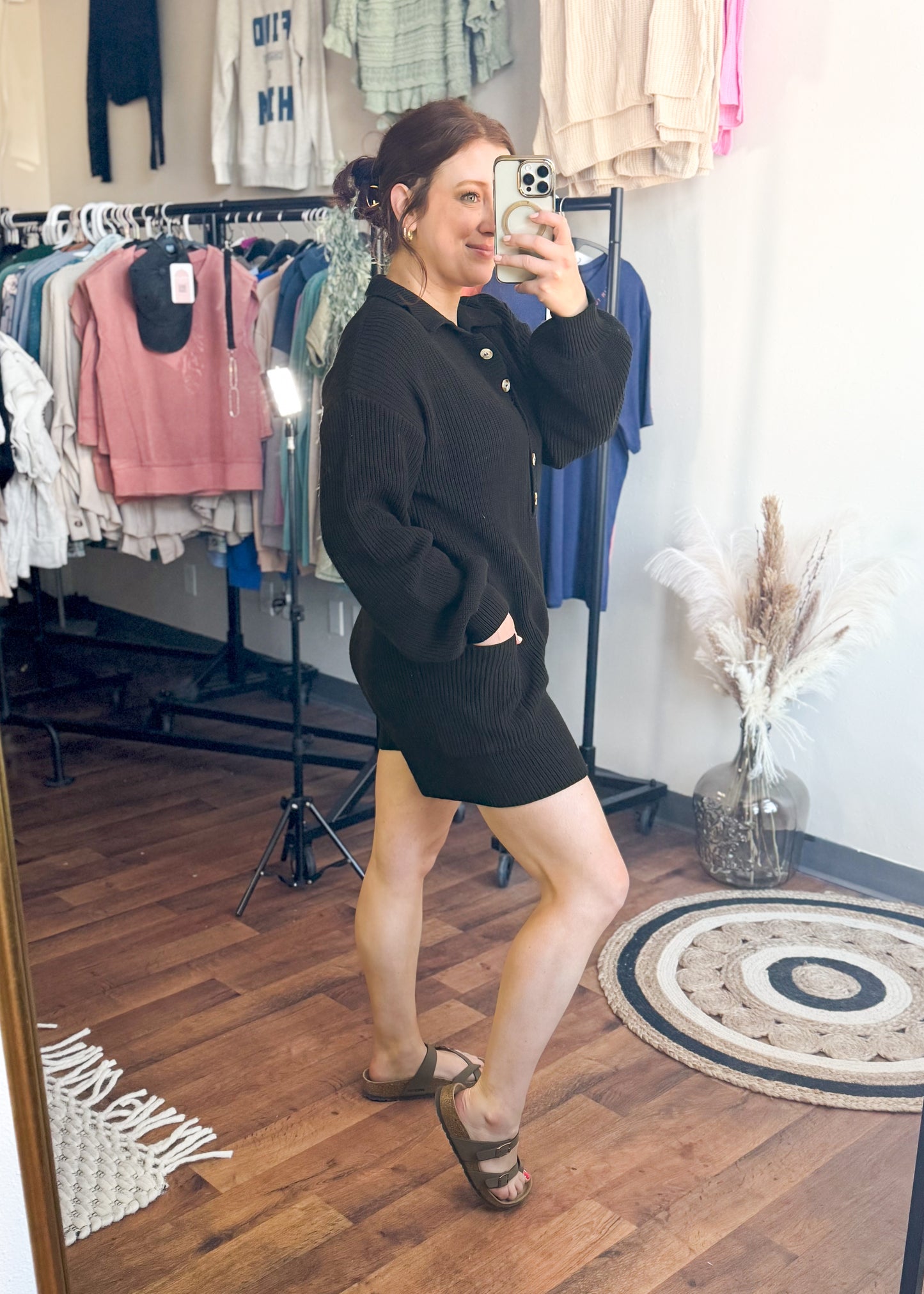Clean Girl Sweater Romper, Medium,  Black or Cream