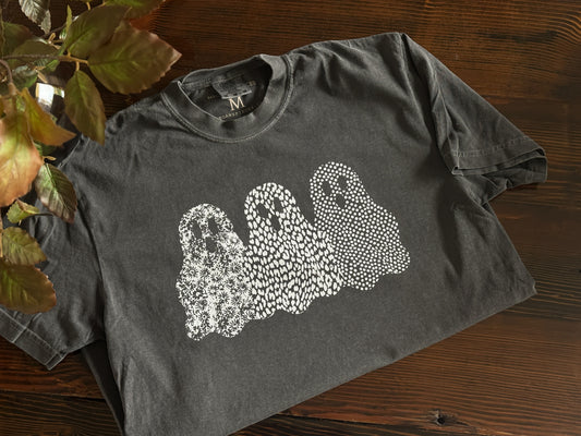 Patterned Ghost Comfort Colors Tee