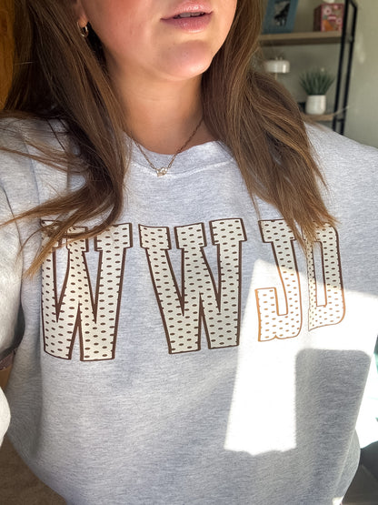 WWJD Crewneck, light ash gray