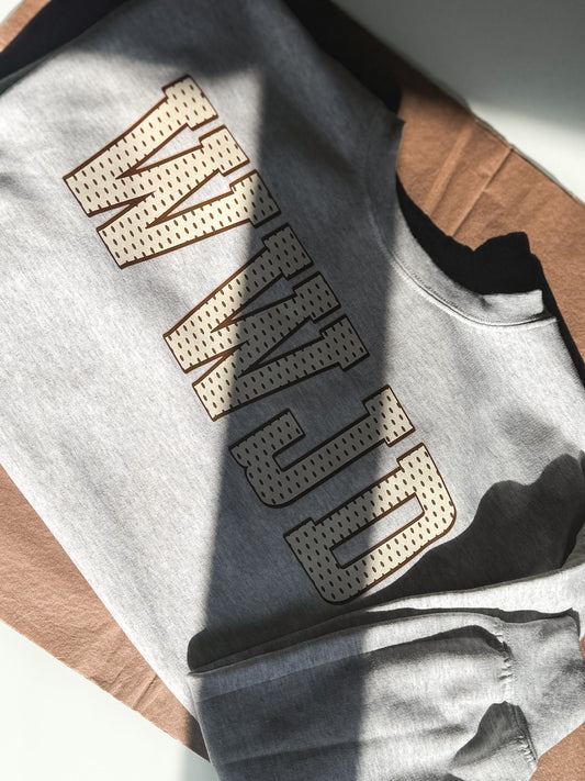 WWJD Crewneck, light ash gray