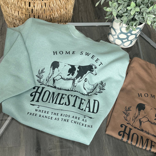 Home Sweet Homestead Crewneck, Seafoam