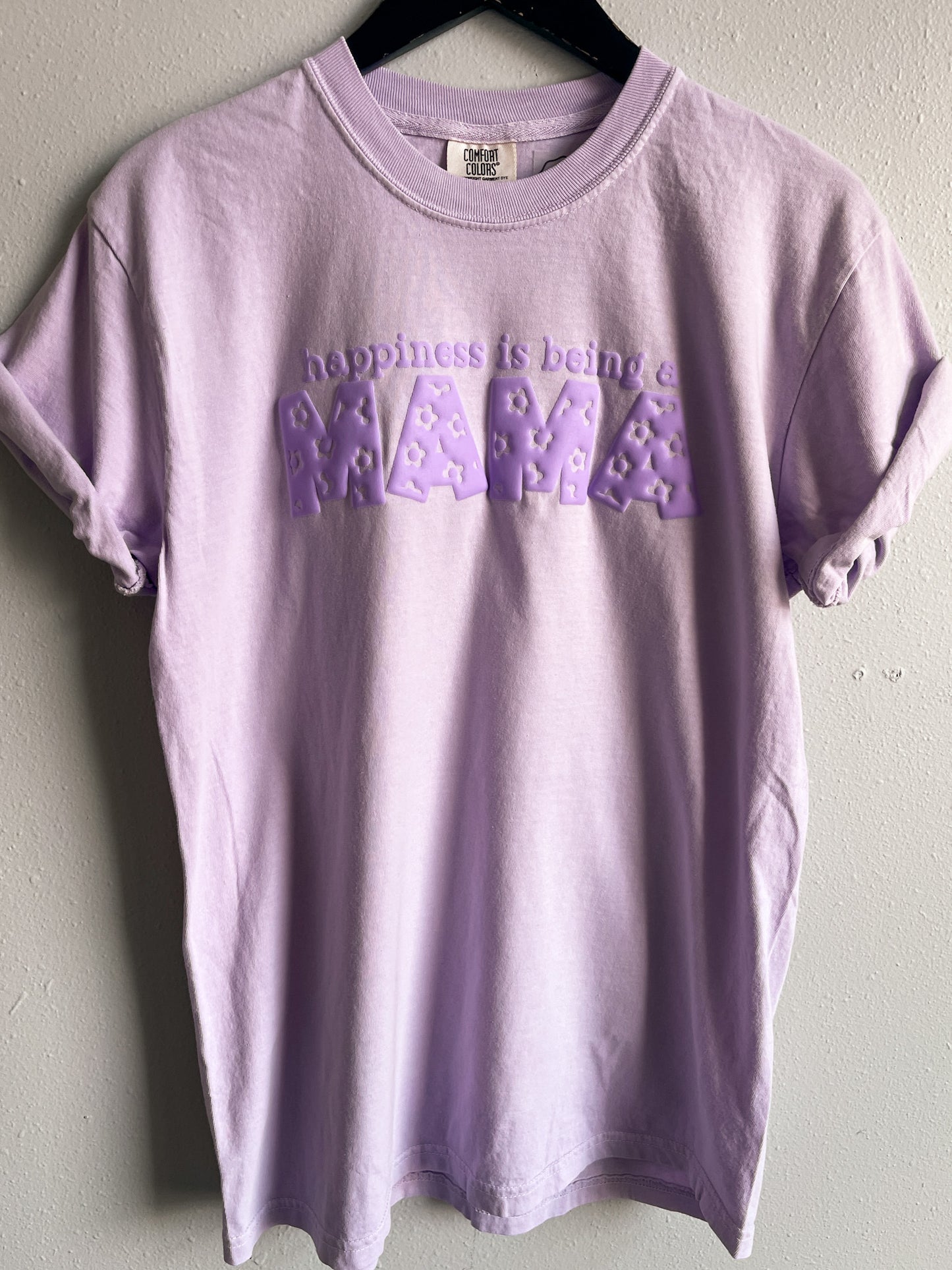 BIN *PUFF INK* happiness is being a MAMA, Monochrome Tee | orchid