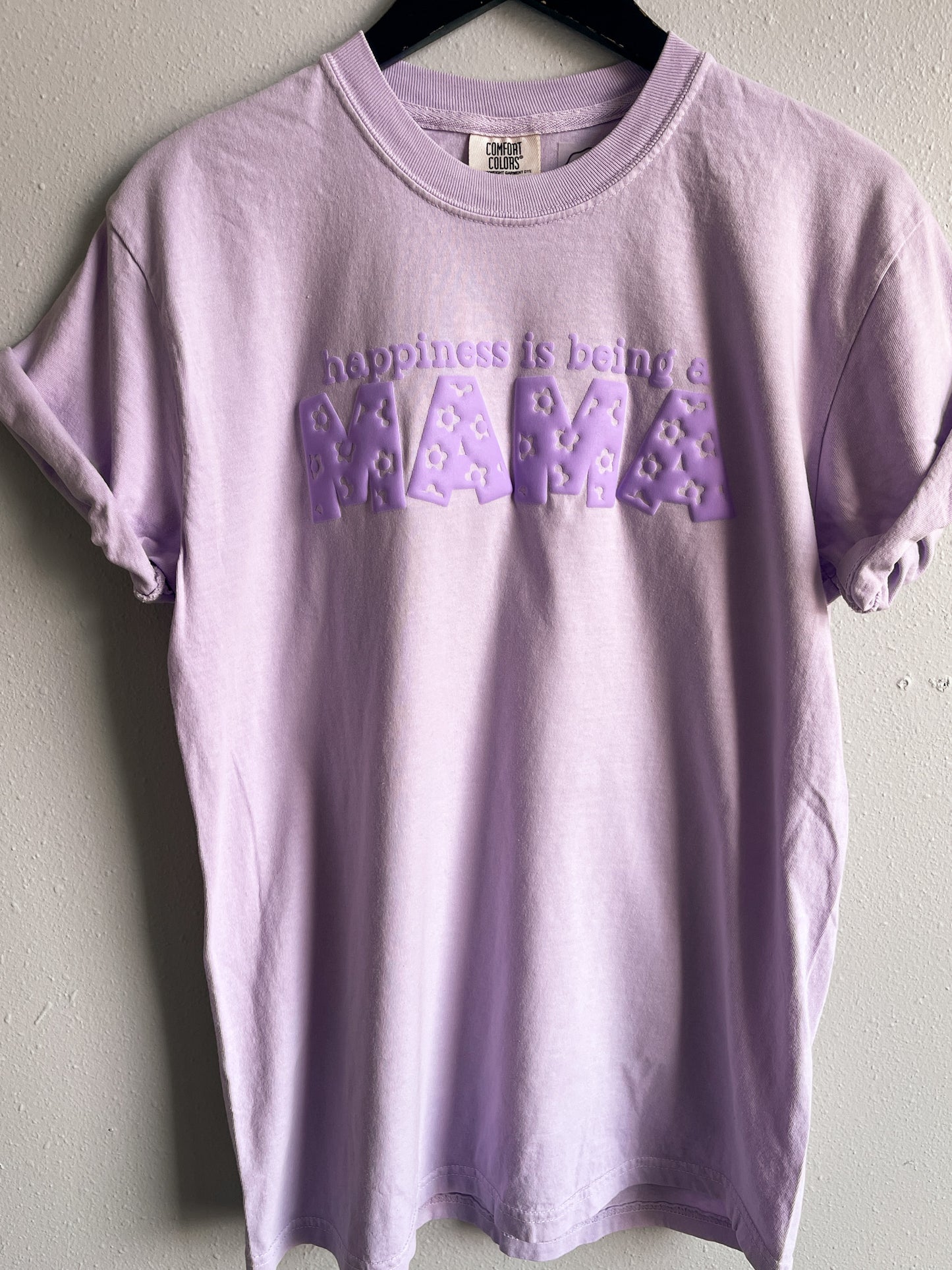 BIN *PUFF INK* happiness is being a MAMA, Monochrome Tee | orchid