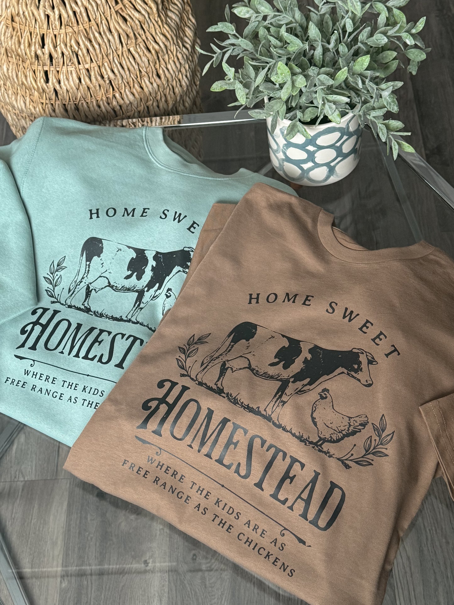 Home Sweet Homestead Crewneck, Seafoam