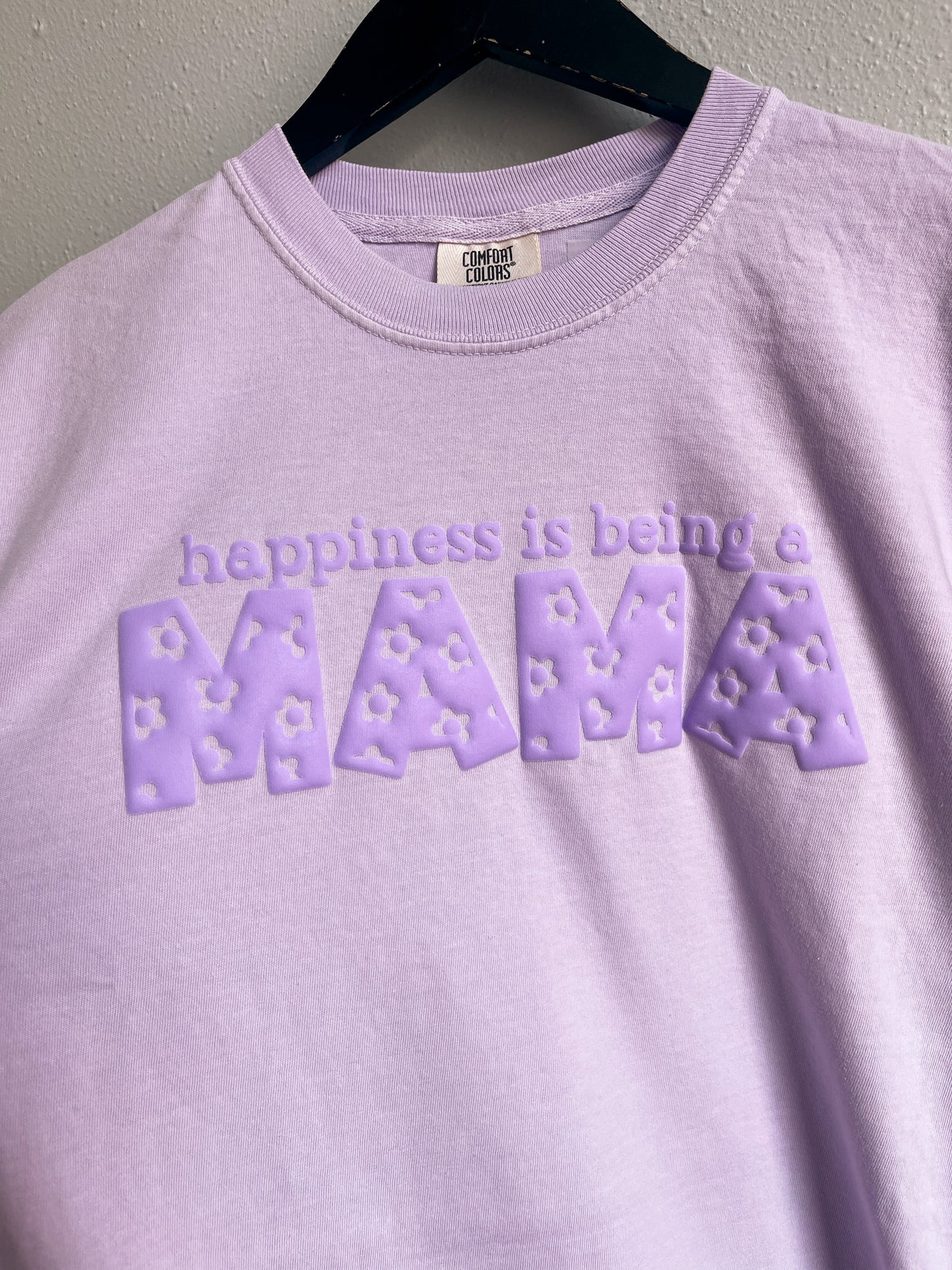 BIN *PUFF INK* happiness is being a MAMA, Monochrome Tee | orchid
