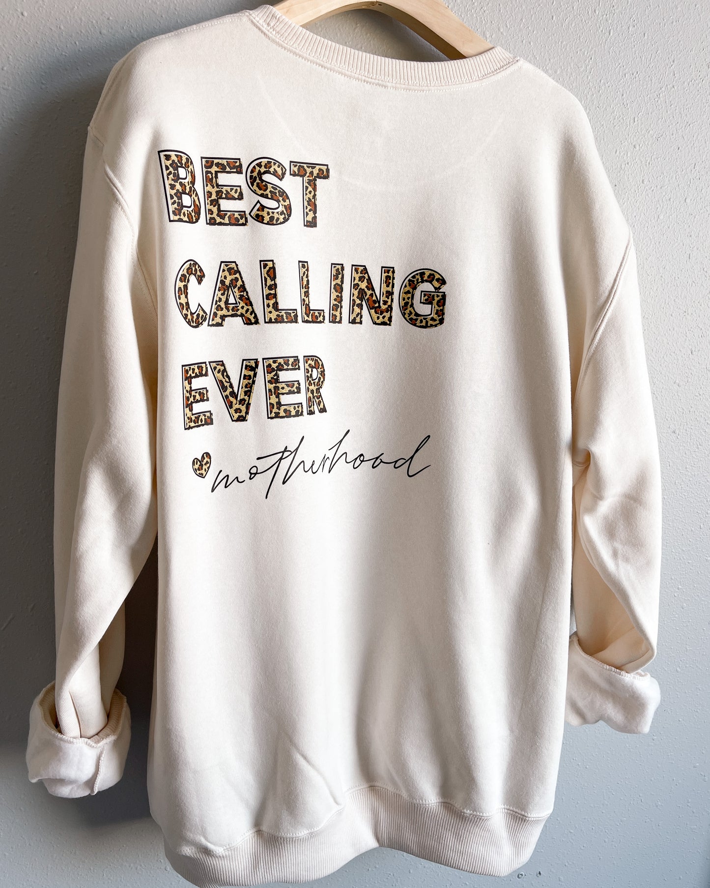 Motherhood, Best Calling Ever.- Eco Crewneck, softest of softs | Sweet Cream Heather