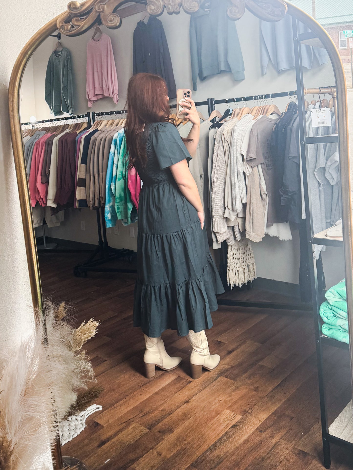 Natural Tayla Linen/Cotton Dress in Indigo Blue