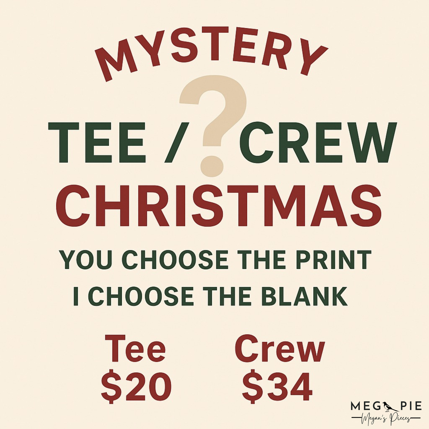 Mystery Christmas Tee/Crew - YOU PICK