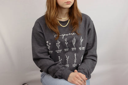 Jane Crewneck | you are (bible verses) + Dark Heather